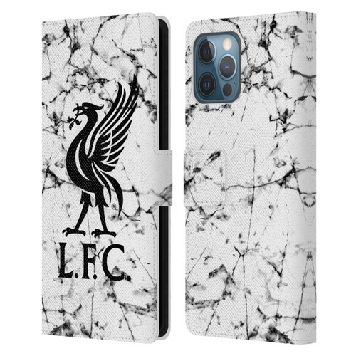 Liverpool Football Club Marble Black Liver Bird Leather Book Wallet Case Cover For Apple iPhone 12 Pro Max