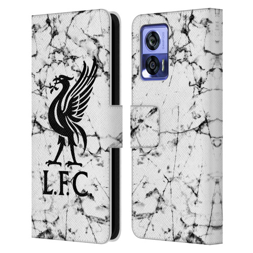 Liverpool Football Club Marble Black Liver Bird Leather Book Wallet Case Cover For Motorola Edge 30 Neo 5G