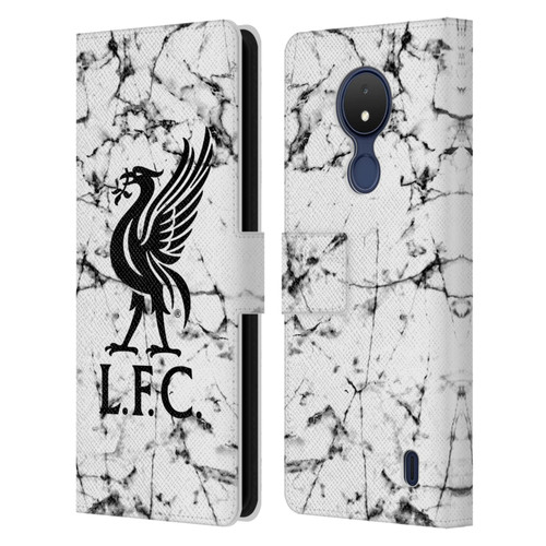 Liverpool Football Club Marble Black Liver Bird Leather Book Wallet Case Cover For Nokia C21