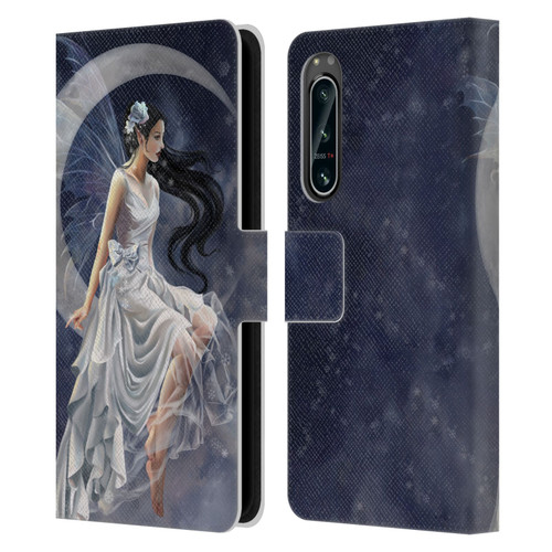 Nene Thomas Crescents Winter Frost Fairy On Moon Leather Book Wallet Case Cover For Sony Xperia 5 IV