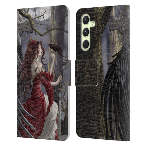 Nene Thomas Deep Forest Dark Angel Fairy With Raven Leather Book Wallet Case Cover For Samsung Galaxy A54 5G