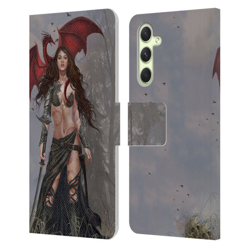 Nene Thomas Gothic Dragon Witch Warrior Sword Leather Book Wallet Case Cover For Samsung Galaxy A54 5G