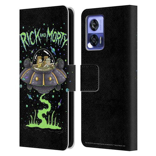 Rick And Morty Season 1 & 2 Graphics The Space Cruiser Leather Book Wallet Case Cover For Motorola Edge 30 Neo 5G