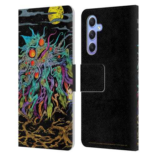 Rick And Morty Season 1 & 2 Graphics The Dunrick Horror Leather Book Wallet Case Cover For Samsung Galaxy A34 5G