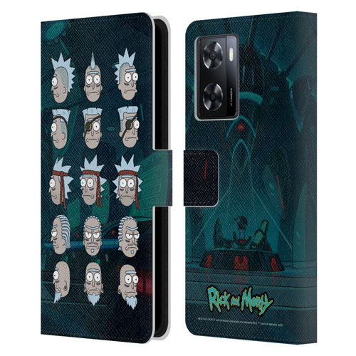 Rick And Morty Season 3 Character Art Seal Team Ricks Leather Book Wallet Case Cover For OPPO A57s