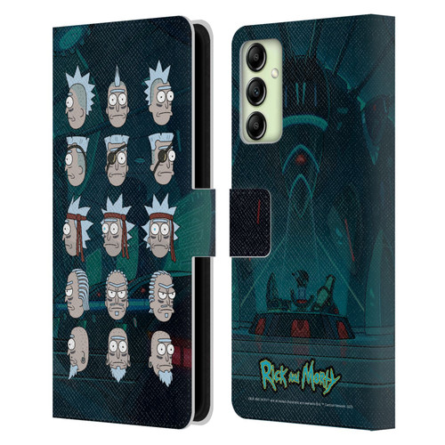 Rick And Morty Season 3 Character Art Seal Team Ricks Leather Book Wallet Case Cover For Samsung Galaxy A14 5G