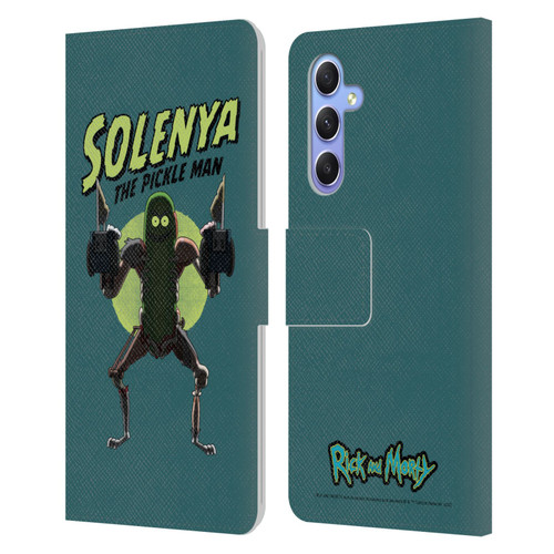 Rick And Morty Season 3 Character Art Pickle Rick Leather Book Wallet Case Cover For Samsung Galaxy A34 5G