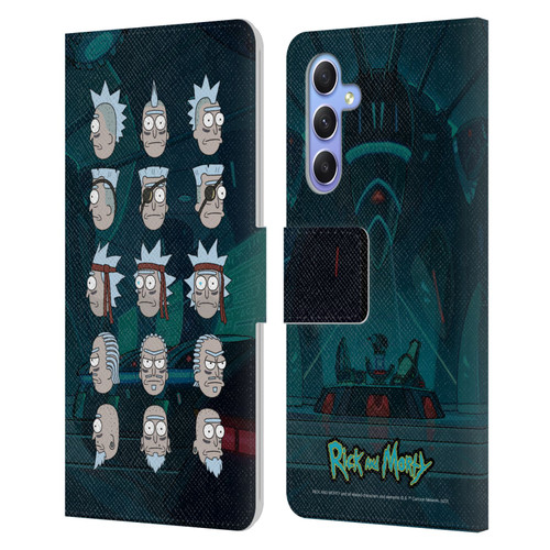 Rick And Morty Season 3 Character Art Seal Team Ricks Leather Book Wallet Case Cover For Samsung Galaxy A34 5G