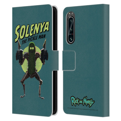 Rick And Morty Season 3 Character Art Pickle Rick Leather Book Wallet Case Cover For Sony Xperia 5 IV