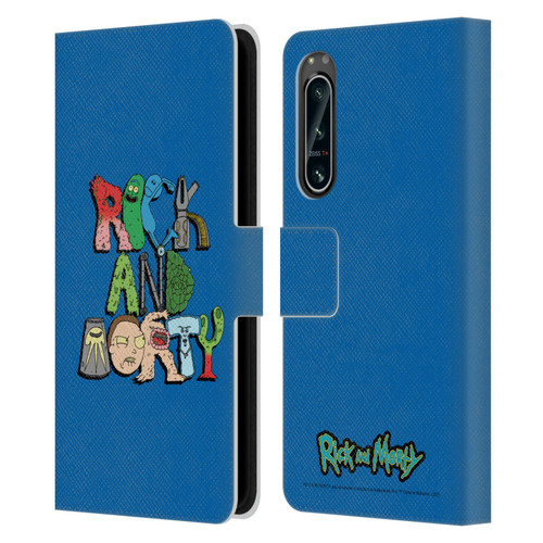 Rick And Morty Season 3 Character Art Typography Leather Book Wallet Case Cover For Sony Xperia 5 IV