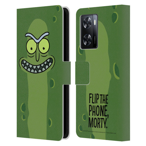 Rick And Morty Season 3 Graphics Pickle Rick Leather Book Wallet Case Cover For OPPO A57s