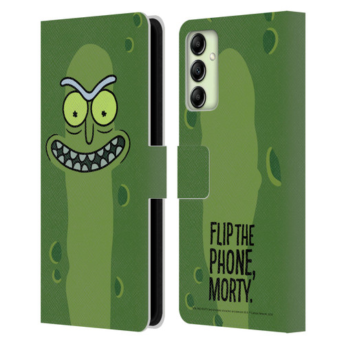 Rick And Morty Season 3 Graphics Pickle Rick Leather Book Wallet Case Cover For Samsung Galaxy A14 5G