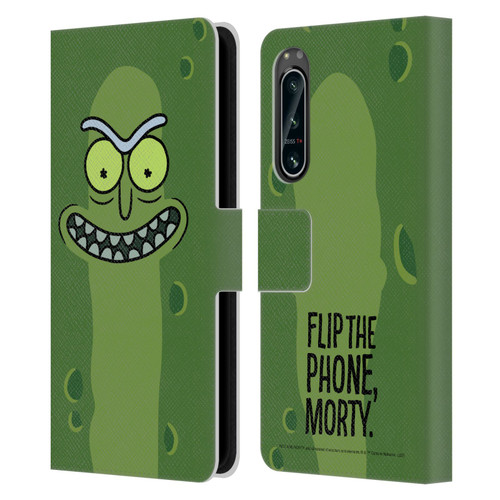 Rick And Morty Season 3 Graphics Pickle Rick Leather Book Wallet Case Cover For Sony Xperia 5 IV