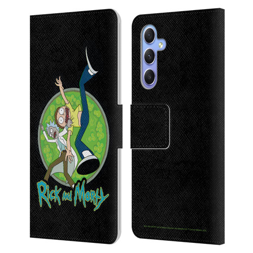 Rick And Morty Season 4 Graphics Character Art Leather Book Wallet Case Cover For Samsung Galaxy A34 5G