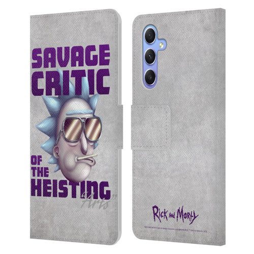 Rick And Morty Season 4 Graphics Savage Critic Leather Book Wallet Case Cover For Samsung Galaxy A34 5G