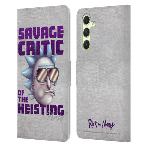 Rick And Morty Season 4 Graphics Savage Critic Leather Book Wallet Case Cover For Samsung Galaxy A54 5G