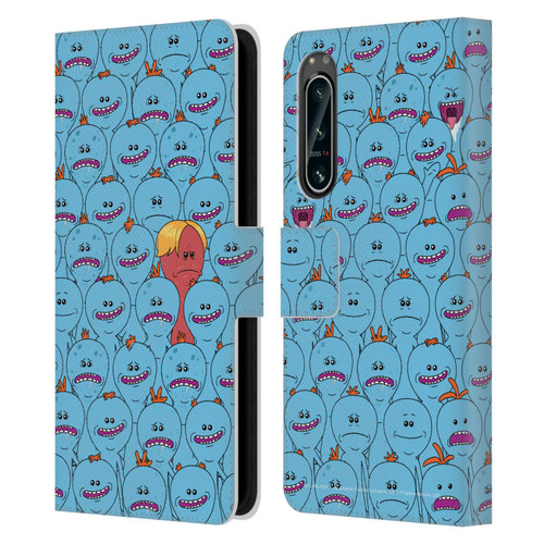 Rick And Morty Season 4 Graphics Mr. Meeseeks Pattern Leather Book Wallet Case Cover For Sony Xperia 5 IV
