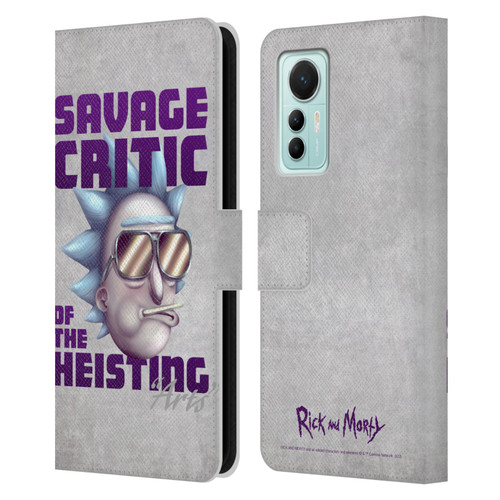 Rick And Morty Season 4 Graphics Savage Critic Leather Book Wallet Case Cover For Xiaomi 12 Lite