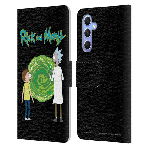 Rick And Morty Season 5 Graphics Character Art Leather Book Wallet Case Cover For Samsung Galaxy A34 5G