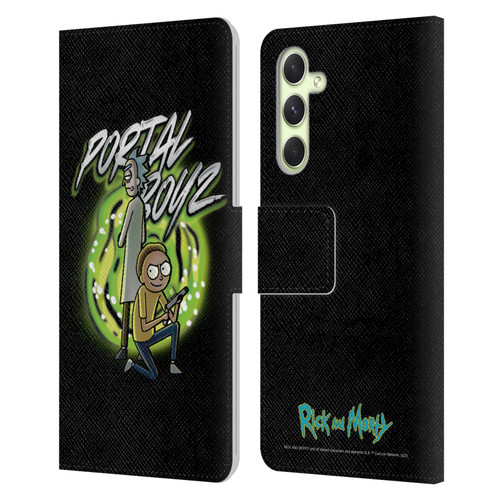 Rick And Morty Season 5 Graphics Portal Boyz Leather Book Wallet Case Cover For Samsung Galaxy A54 5G