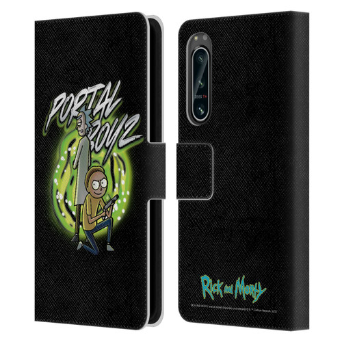 Rick And Morty Season 5 Graphics Portal Boyz Leather Book Wallet Case Cover For Sony Xperia 5 IV