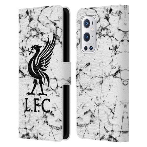 Liverpool Football Club Marble Black Liver Bird Leather Book Wallet Case Cover For OnePlus 9 Pro