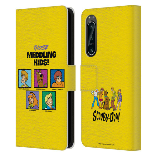Scooby-Doo Mystery Inc. Meddling Kids Leather Book Wallet Case Cover For Sony Xperia 5 IV