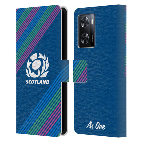 Scotland Rugby Graphics Stripes Leather Book Wallet Case Cover For OPPO A57s