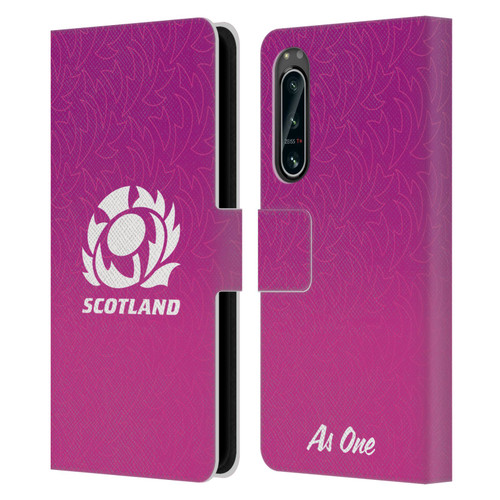 Scotland Rugby Graphics Gradient Pattern Leather Book Wallet Case Cover For Sony Xperia 5 IV