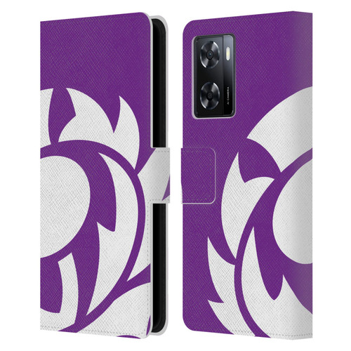Scotland Rugby Oversized Thistle Purple Heather Leather Book Wallet Case Cover For OPPO A57s
