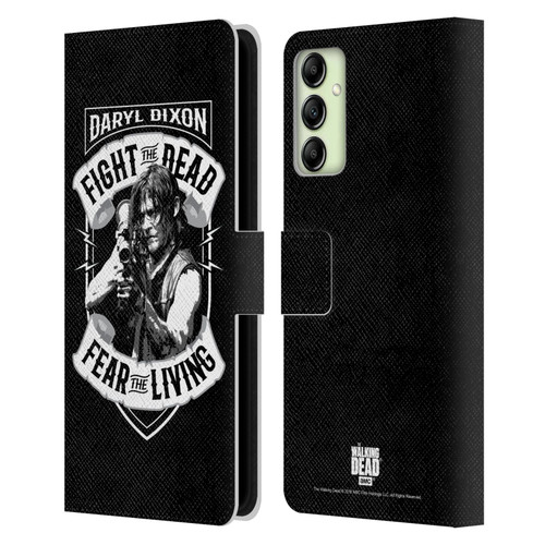 AMC The Walking Dead Daryl Dixon Biker Art RPG Black White Leather Book Wallet Case Cover For Samsung Galaxy A14 5G