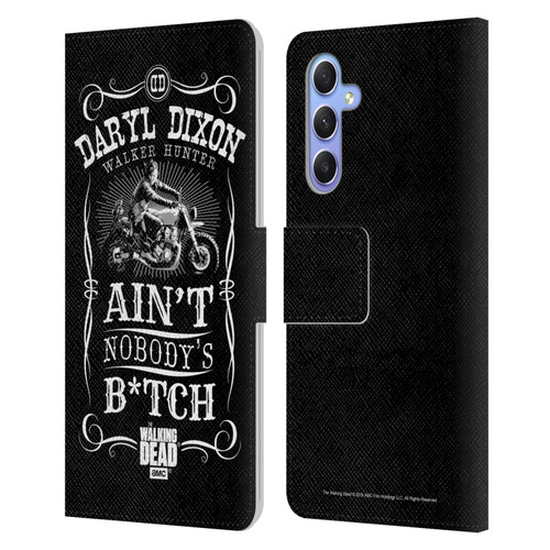 AMC The Walking Dead Daryl Dixon Biker Art Motorcycle Black White Leather Book Wallet Case Cover For Samsung Galaxy A34 5G