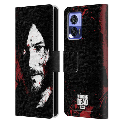 AMC The Walking Dead Gore Blood Bath Daryl Leather Book Wallet Case Cover For Motorola Edge 30 Neo 5G