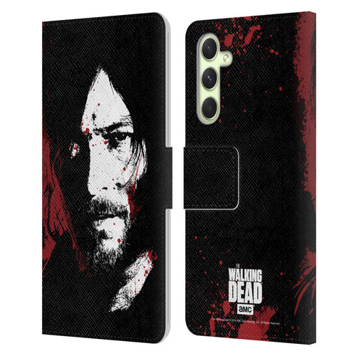 AMC The Walking Dead Gore Blood Bath Daryl Leather Book Wallet Case Cover For Samsung Galaxy A54 5G
