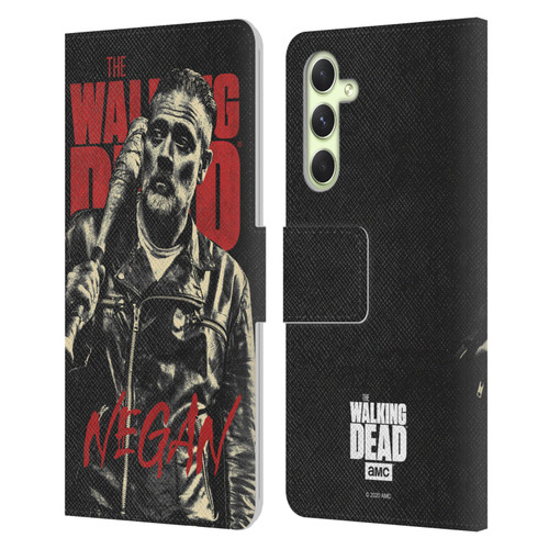 AMC The Walking Dead Season 10 Character Portraits Negan Leather Book Wallet Case Cover For Samsung Galaxy A54 5G