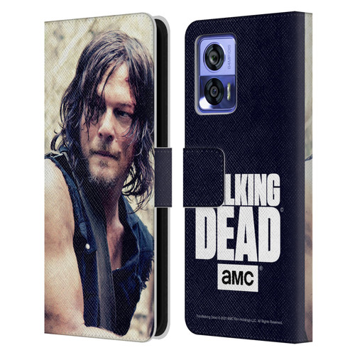 AMC The Walking Dead Daryl Dixon Half Body Leather Book Wallet Case Cover For Motorola Edge 30 Neo 5G