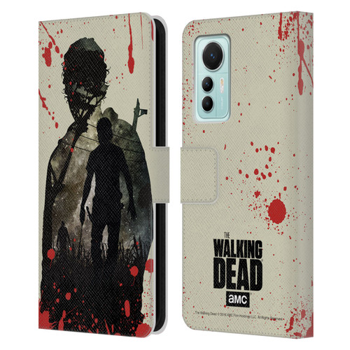 AMC The Walking Dead Silhouettes Rick Leather Book Wallet Case Cover For Xiaomi 12 Lite