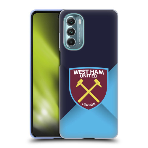 West Ham United FC Crest Blue Gradient Soft Gel Case for Motorola Moto G Stylus 5G (2022)