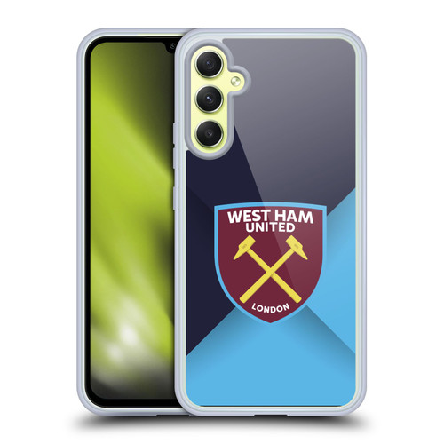 West Ham United FC Crest Blue Gradient Soft Gel Case for Samsung Galaxy A34 5G
