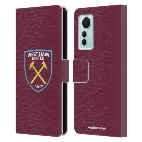 West Ham United FC Crest Full Colour Leather Book Wallet Case Cover For Xiaomi 12 Lite