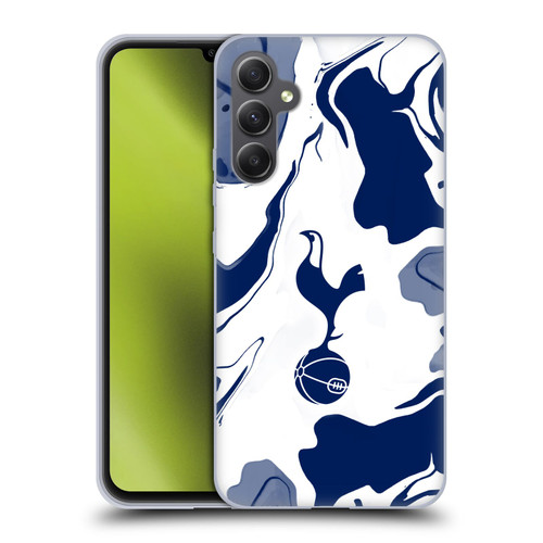 Tottenham Hotspur F.C. Badge Blue And White Marble Soft Gel Case for Samsung Galaxy A34 5G