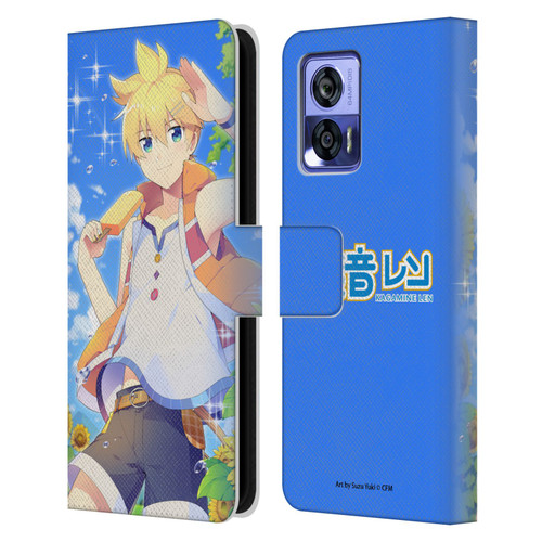 Hatsune Miku Characters Kagamine Len Leather Book Wallet Case Cover For Motorola Edge 30 Neo 5G