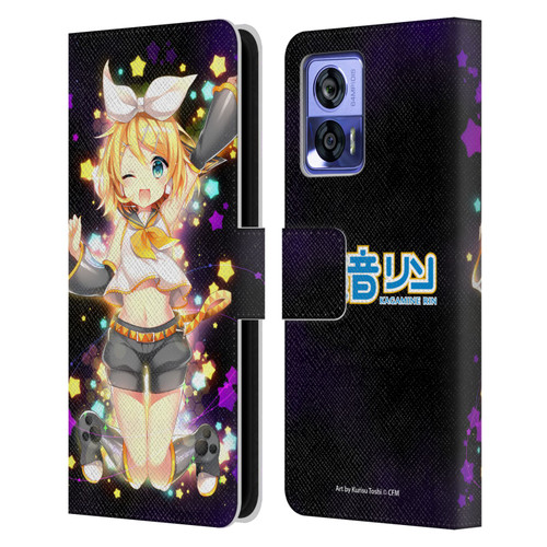 Hatsune Miku Characters Kagamine Rin Leather Book Wallet Case Cover For Motorola Edge 30 Neo 5G