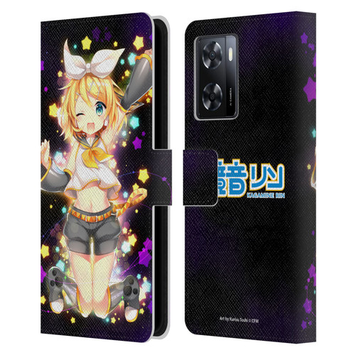 Hatsune Miku Characters Kagamine Rin Leather Book Wallet Case Cover For OPPO A57s