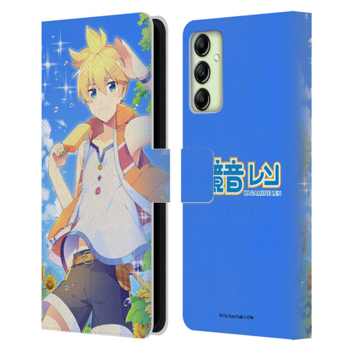 Hatsune Miku Characters Kagamine Len Leather Book Wallet Case Cover For Samsung Galaxy A14 5G