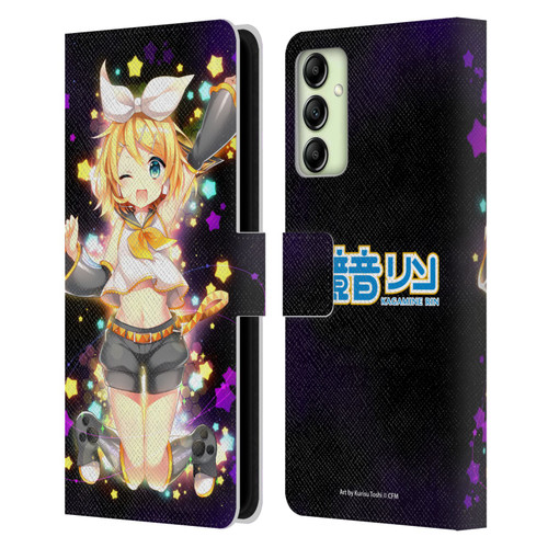 Hatsune Miku Characters Kagamine Rin Leather Book Wallet Case Cover For Samsung Galaxy A14 5G