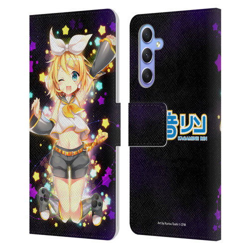 Hatsune Miku Characters Kagamine Rin Leather Book Wallet Case Cover For Samsung Galaxy A34 5G