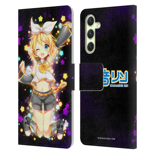 Hatsune Miku Characters Kagamine Rin Leather Book Wallet Case Cover For Samsung Galaxy A54 5G