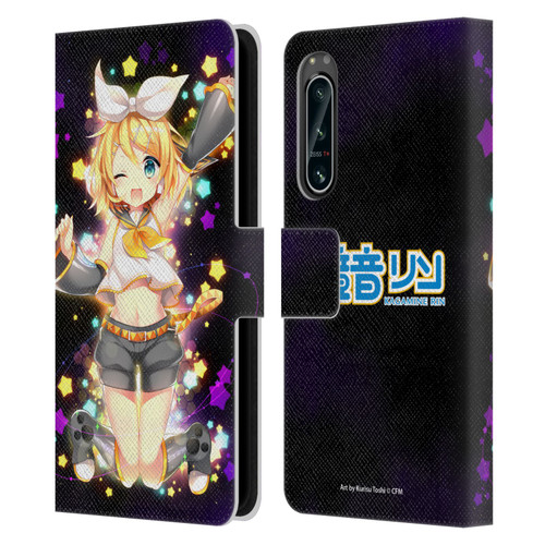 Hatsune Miku Characters Kagamine Rin Leather Book Wallet Case Cover For Sony Xperia 5 IV