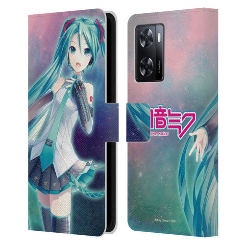 Hatsune Miku Graphics Nebula Leather Book Wallet Case Cover For OPPO A57s